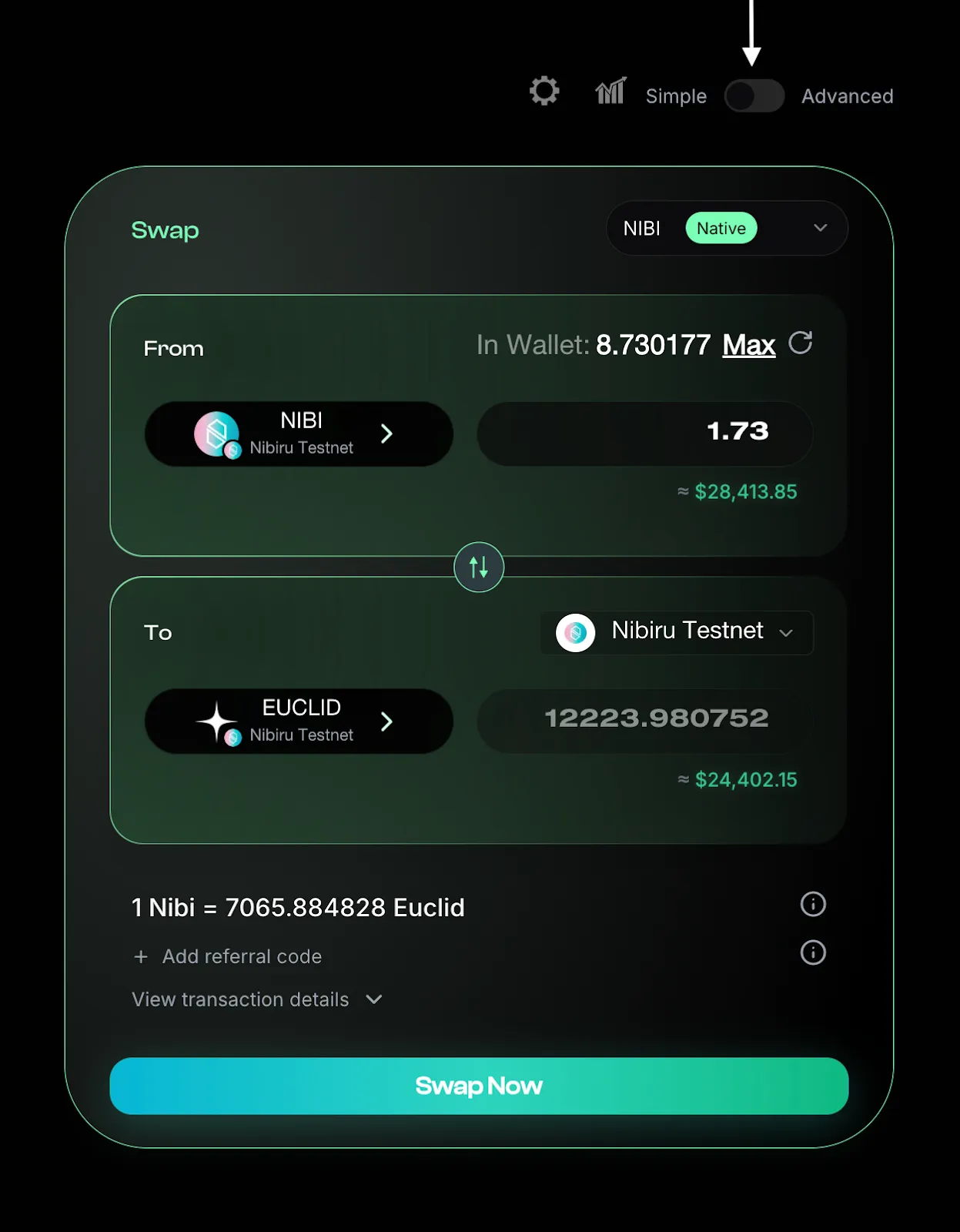 Testnet Swaps Image Testnet Swaps Image