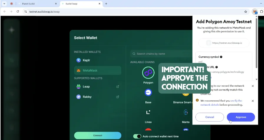 Connect Passport to EuclidSwap